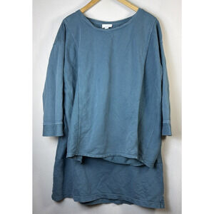 J Jill teal 2 Piece Skirt Set 100% cotton Large tall sweatshirt skirt athleisure